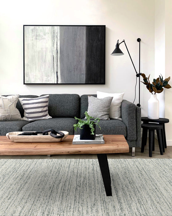 Modern Light Grey Textured Mehari Rug- Rugs Direct