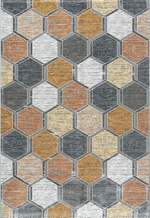 Canyon Mastercraft Hex Design Rug- Rugs Direct 