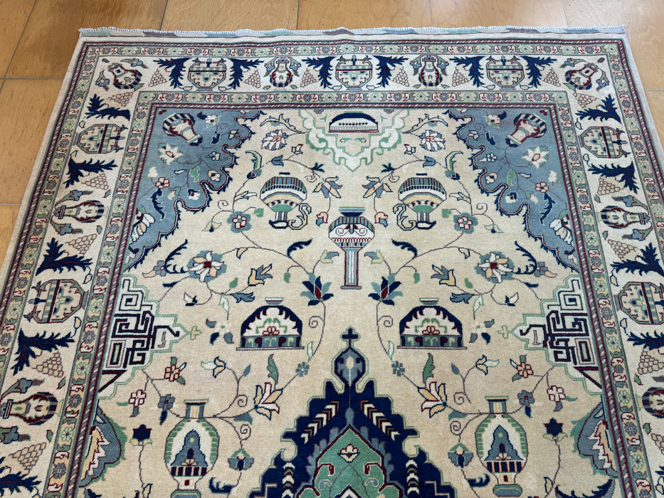 Afghan Hand Knotted Roshnai Merino Wool Rug Size: 198cm x 318cm