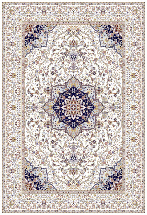 Anahita Collection Rug - Eternal Blossom in Cream & Blue- Rugs Direct