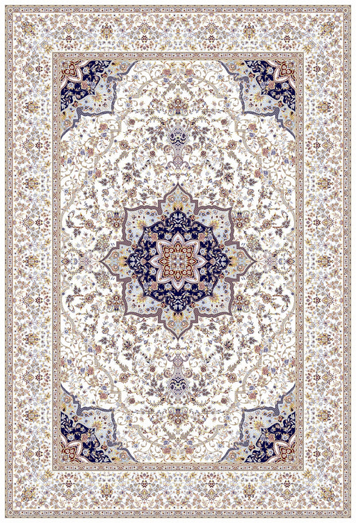 Anahita Collection Rug - Eternal Blossom in Cream & Blue- Rugs Direct