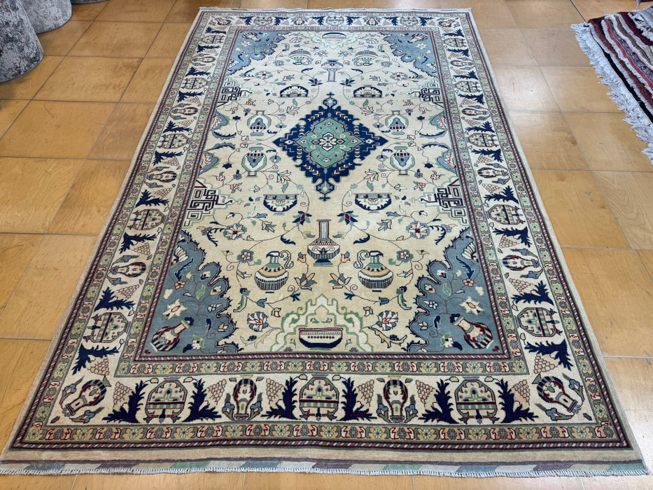 Afghan Hand Knotted Roshnai Merino Wool Rug Size: 198cm x 318cm