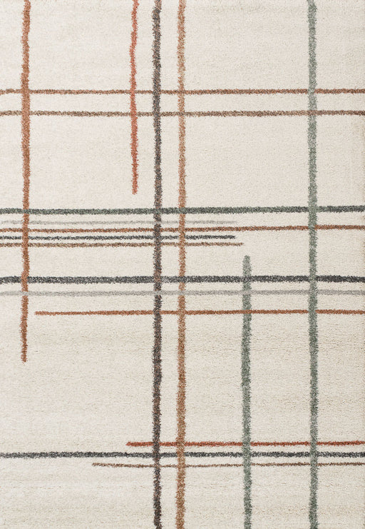 Contemporary Checkered Lines Mehari Rug Size: 160x230cm- Rugs Direct 