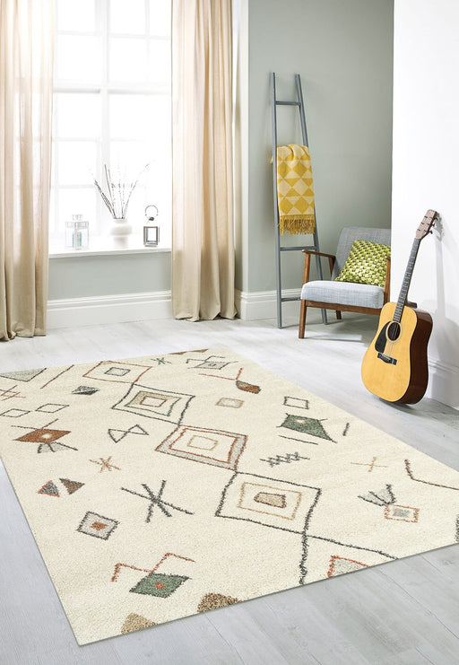 Abstract Diamond Motif Mehari Rug Size: 160 x 230cm-Rugs Direct
