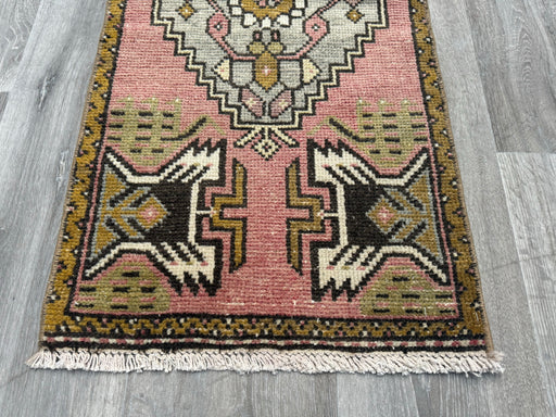 Vintage Hand Knotted Anatolian Turkish Rug Size: 96 x 45cm- Rugs Direct