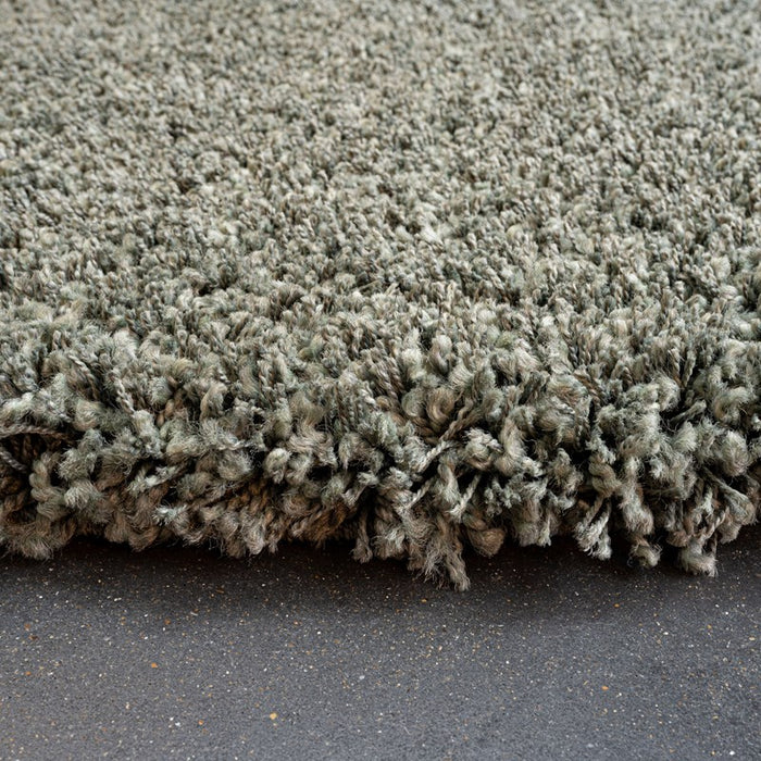 Twilight Shaggy Green and Beige Colour Rug- Rugs Direct