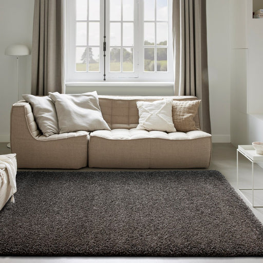 Twilight Shaggy Dark Brown Colour Rug-Rugs Direct