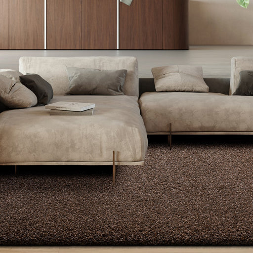 Twilight Shaggy Mocha Brown Colour Rug-Rugs Direct