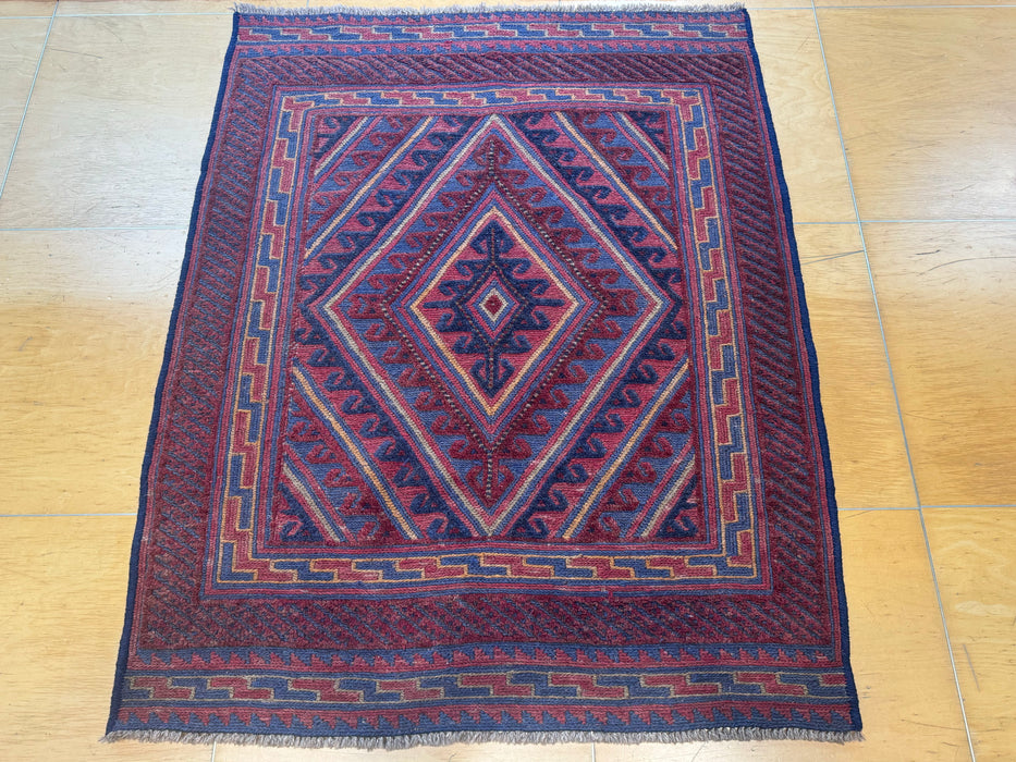 Excellent Handmade Oriental Mashwani Kilim Rug Size: 128 x 100cm- Rugs Direct 