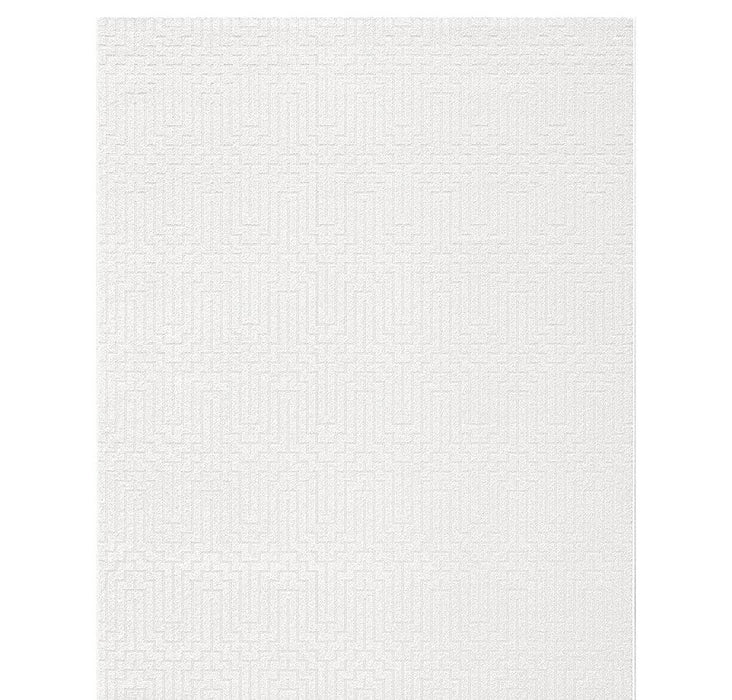 Geometric Ivory Textured Trentino Rug- Rugs Direct