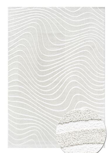 Contemporary Wavy Design Textured Trentino Rug Size: 160 x 230cm- Rugs Direct