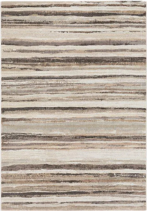 Earthy Stripes Contemporary Argentum Rug Size: 200 x 290cm- Rugs Direct