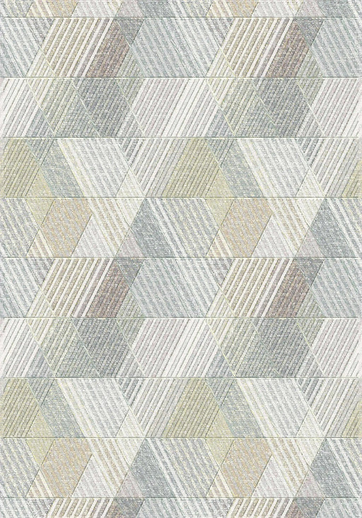 Geometric Design Argentum Rug (63610-4747) Size: 200 x 290cm- Rugs Direct