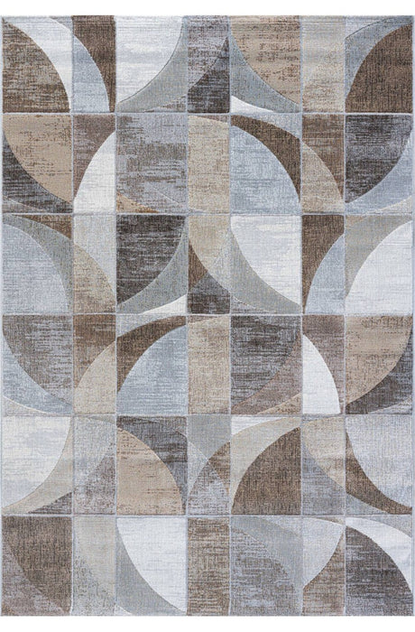 Modern Geometric Design Argentum Rug Size: 200 x 290cm-Rugs Direct