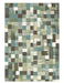 Multi-Tone Green and Blue Checkered Argentum Rug- Rugs Direct