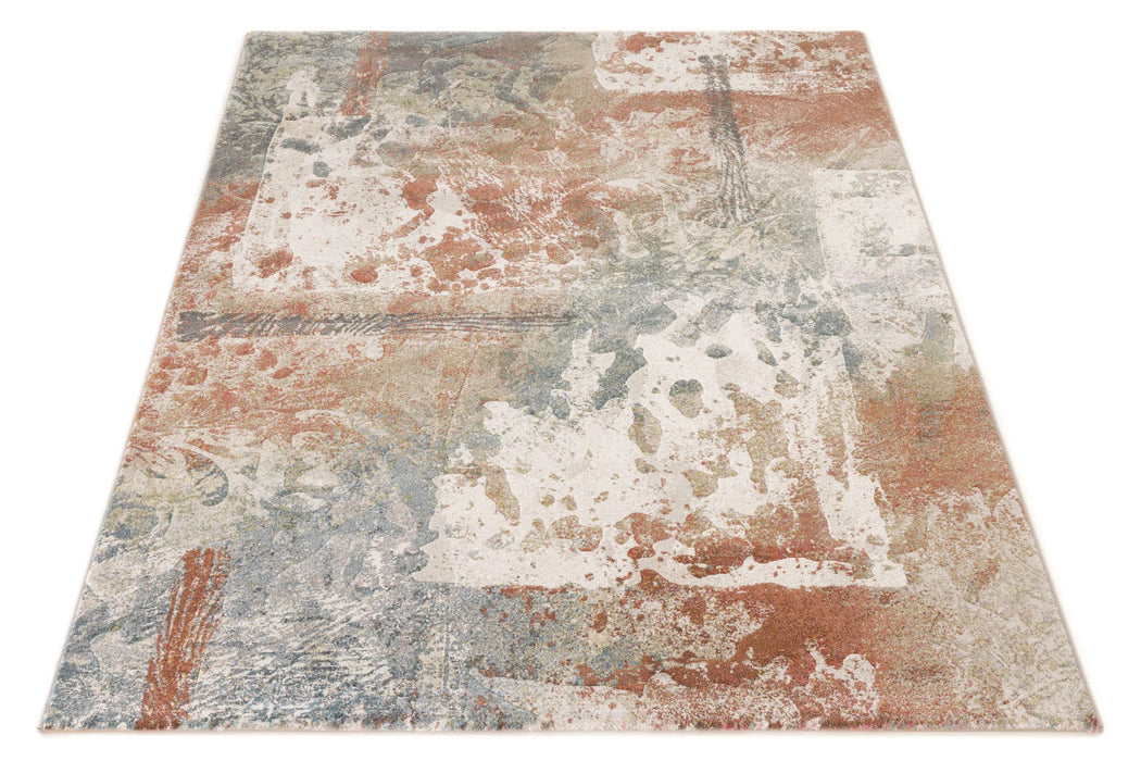 Distressed Canvas Argentum Rug-Rugs Direct