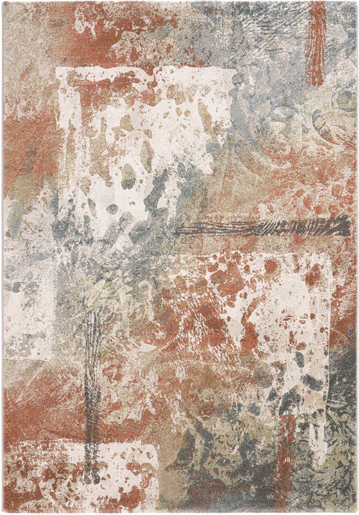 Distressed Canvas Argentum Rug-Rugs Direct