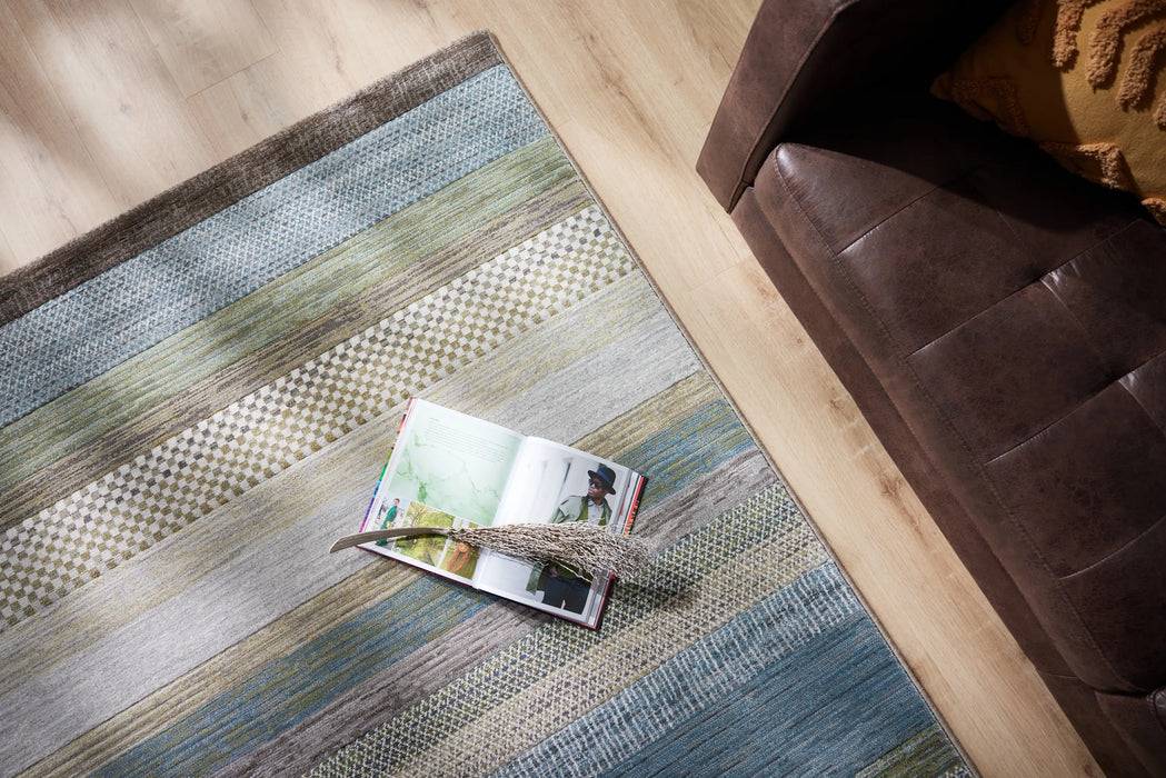 Multi-Tone Stripes Design Argentum Rug