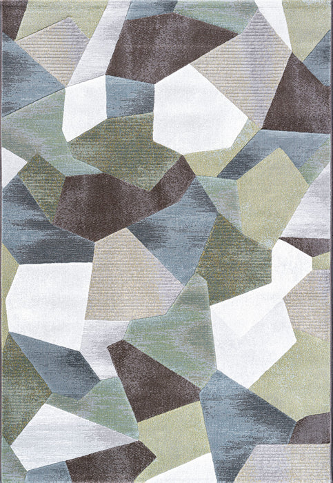 Abstract Geometric Design Argentum Rug- Rugs Direct