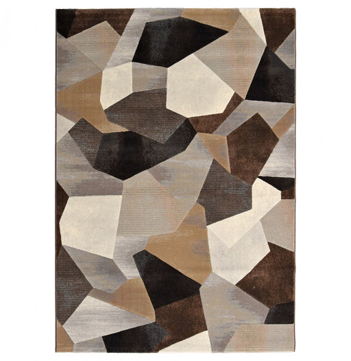 Abstract Geometric Design Argentum Rug-Rugs Direct