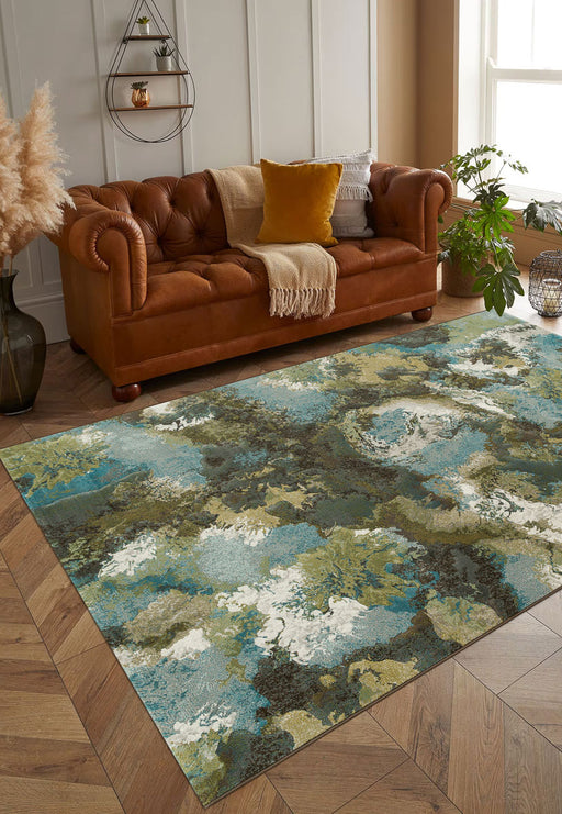 Abstract Floral Dream Argentum Rug- Rugs Direct