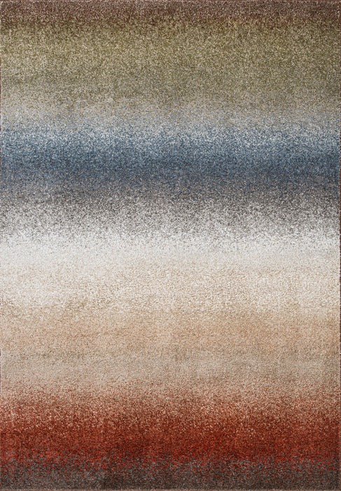 Kimya Collection Gradient Earth Tone Rug with Warm Rust and Soft Green Hues – Modern Ombre Design- Rugs Direct 