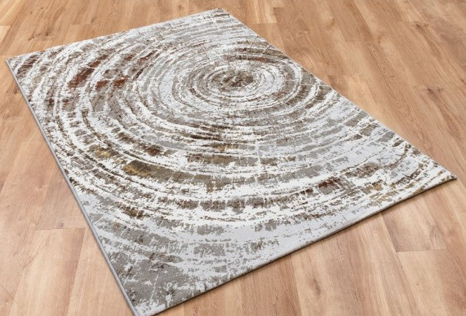 Rustic Swirl Pattern Platinum Rug- Rugs Direct