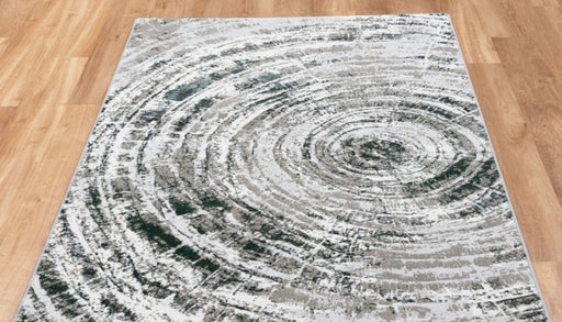 Rustic Swirl Pattern Platinum Rug- Rugs Direct