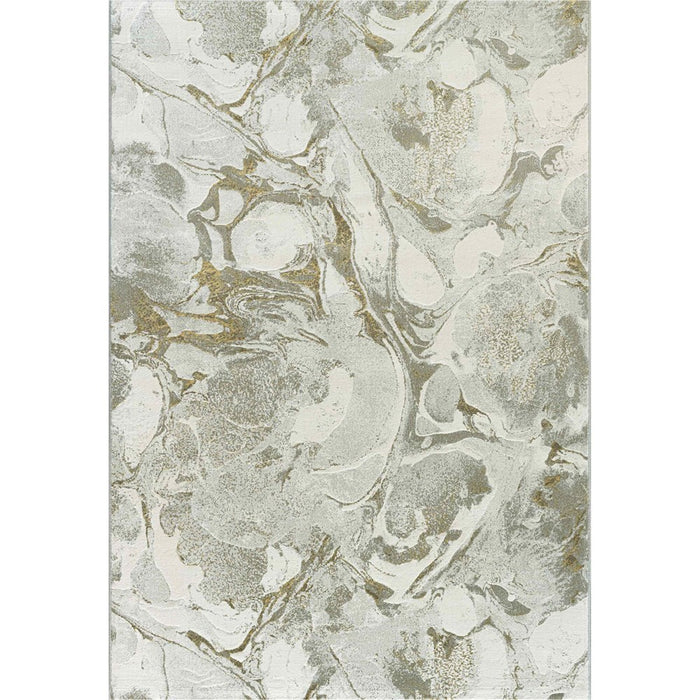 Abstract Marble Swirl Platinum Rug-Rugs Direct