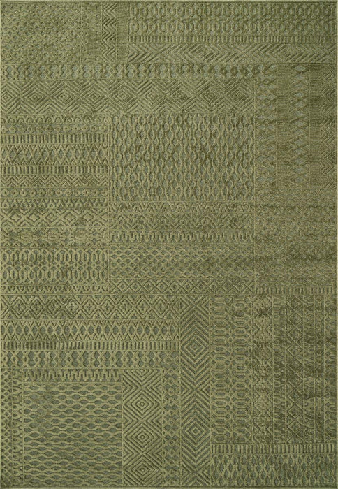 Modern Green Textured Tweed Rug- Rugs Direct