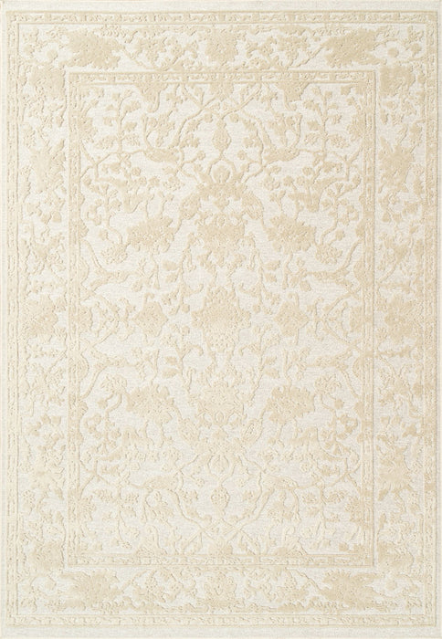 Vintage Design Cream Textured Tweed Rug- Rugs Direct