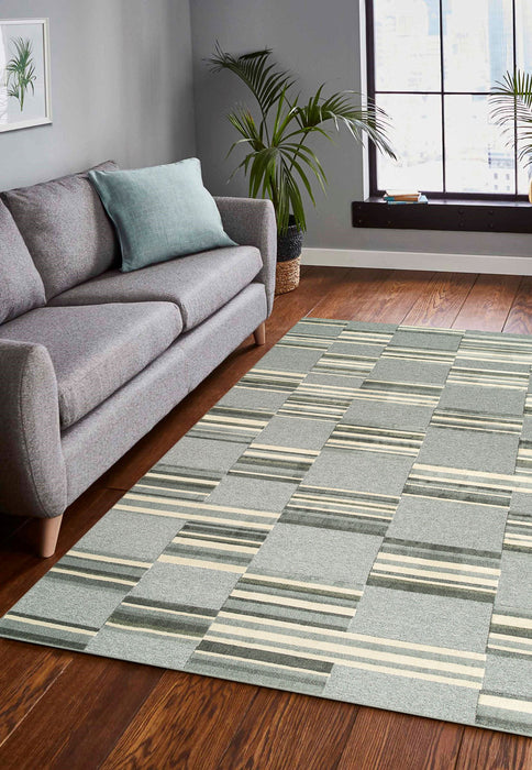 Contemporary Grey Striped Tweed Rug- Rugs Direct