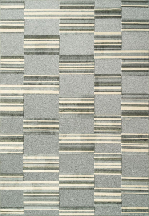 Contemporary Grey Striped Tweed Rug- Rugs Direct