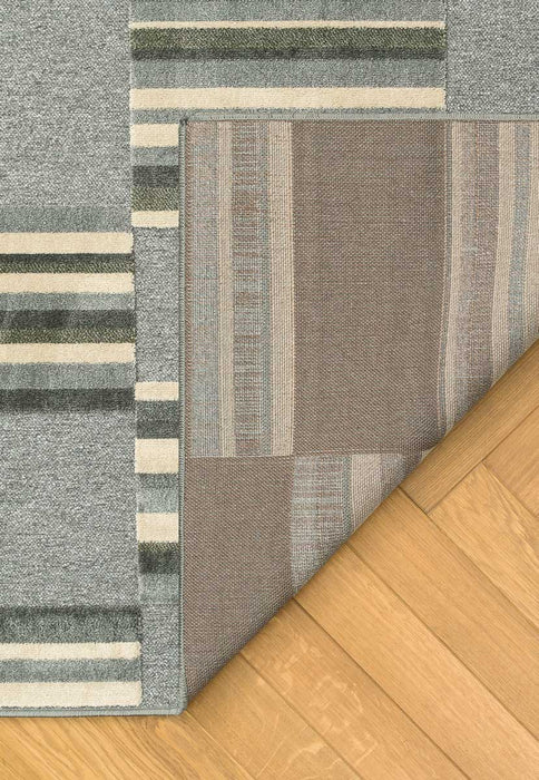 Contemporary Grey Striped Tweed Rug- Rugs Direct