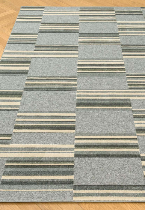 Contemporary Grey Striped Tweed Rug- Rugs Direct