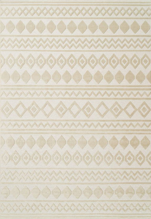 Ivory Tribal Patterned Tweed Rug- Rugs Direct