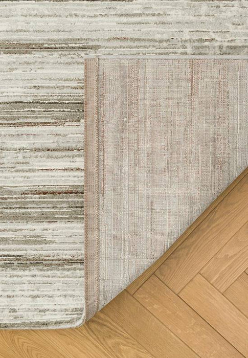 Contemporary Textured Lines Platinum Rug- Rugs Direct