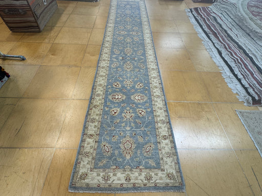 Afghan Hand Knotted Choubi Hallway Runner Size: 380 x 79cm- Rugs Direct