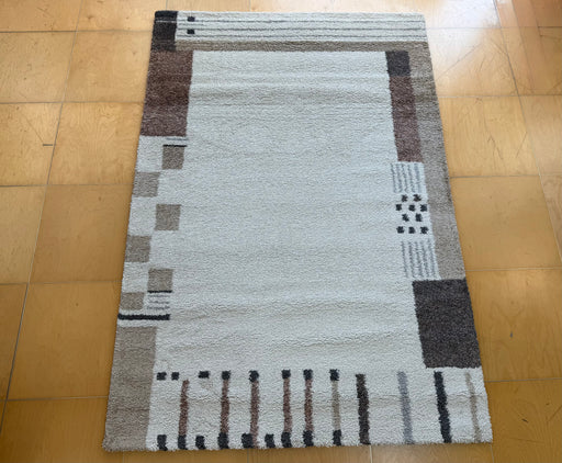 Modern Abstract Pattern Mehari Shaggy Rug (23374-6787) Size: 160 x 230cm- Rugs Direct 