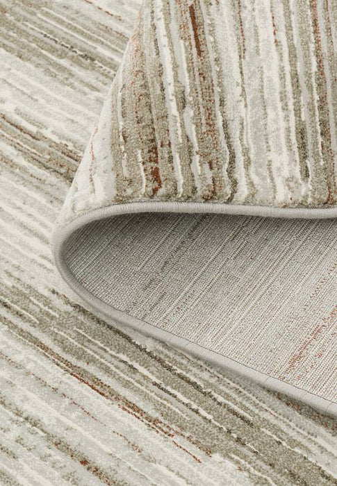 Contemporary Textured Lines Platinum Rug