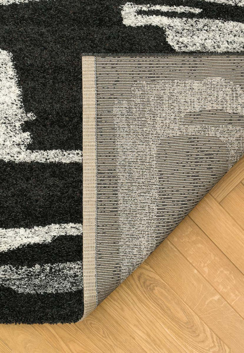 Modern Graphic Black and White Mehari Rug Size: 160 x 230cm-Rugs Direct