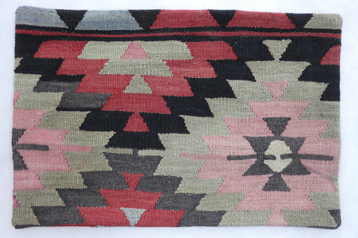 Turkish Hand Made Vintage Kilim Lumbar Pillow Cover (Size: 40 x 60cm)-Rugs Direct