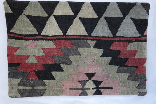 Turkish Hand Made Vintage Kilim Lumbar Pillow Cover (Size: 40 x 60cm)-Rugs Direct