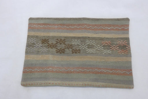 Turkish Hand Made Vintage Kilim Lumbar Pillow Cover (Size: 40 x 60cm)-Rugs Direct