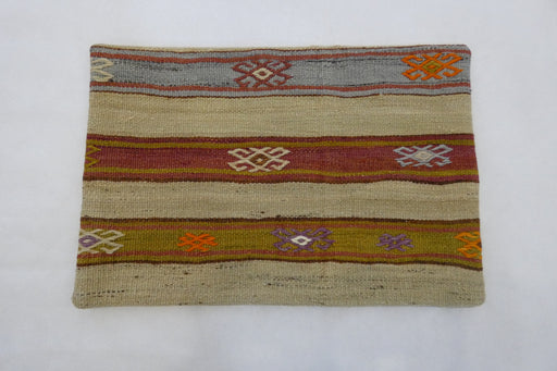 Turkish Hand Made Vintage Kilim Lumbar Pillow Cover (Size: 40 x 60cm)-Rugs Direct