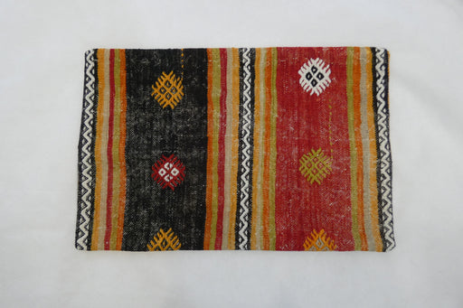 Turkish Hand Made Vintage Kilim Lumbar Pillow Cover (Size: 40 x 60cm)-Rugs Direct