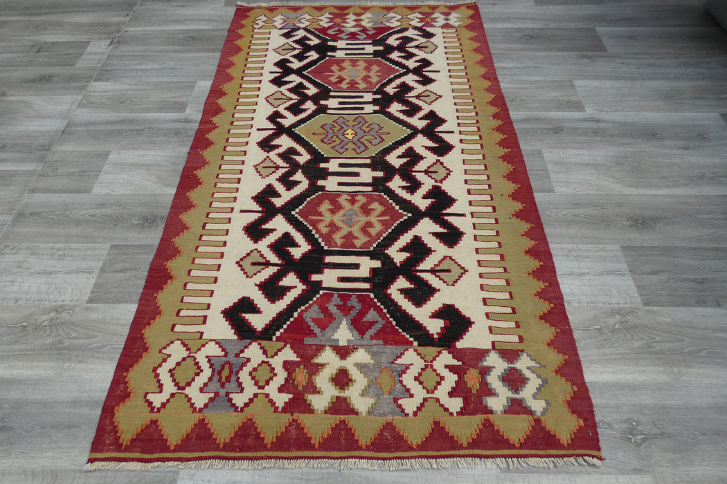 Handmade Fine Turkish Anatolian Kilim Rug Size: 196 x 115cm-Rugs Direct 