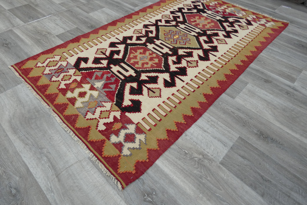 Handmade Fine Turkish Anatolian Kilim Rug Size: 196 x 115cm-Rugs Direct