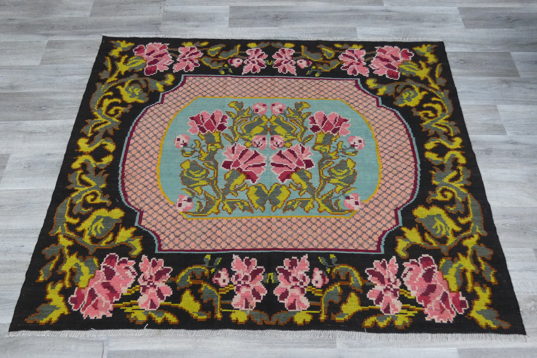 Vintage Moldavian Hand Made Kilim Rug Size: 210 x 160cm- Rugs Direct 