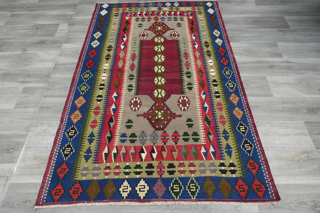 Handmade Fine Turkish Anatolian Kilim Rug Size: 196 x 133cm-Rugs Direct 